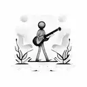 Guitar stickman tattoo design idea