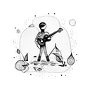 Guitar stickman tattoo design idea