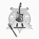 Guitar stickman tattoo design idea