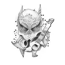 Guitar stickman tattoo design idea