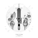 Guitar stickman tattoo design idea