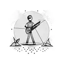 Guitar stickman tattoo design idea