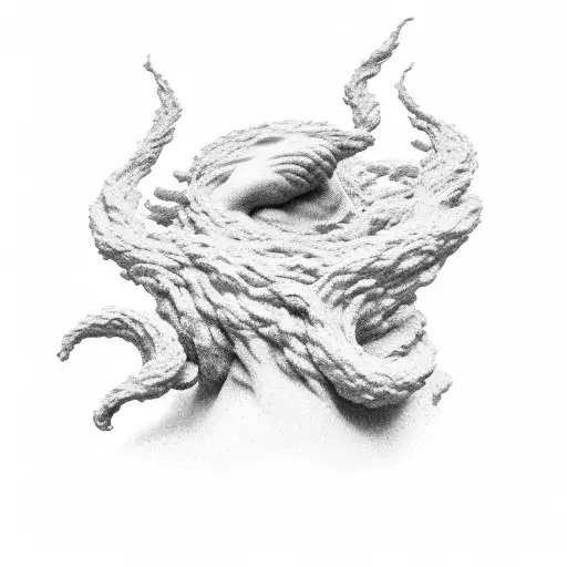 A sculptor's hands delicately molding the clouds into intricate sculptures tattoo design idea