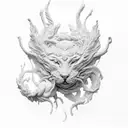 A sculptor's hands delicately molding the clouds into intricate sculptures tattoo design idea