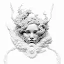 A sculptor's hands delicately molding the clouds into intricate sculptures tattoo design idea