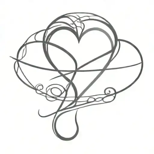 heart with capital A and lower case a incorporated. bdsm theme tattoo design idea