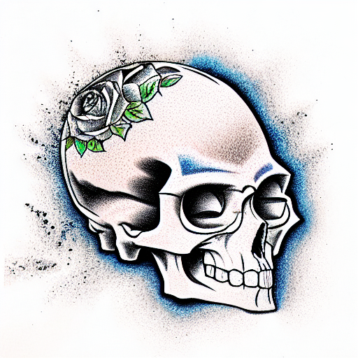 crystal skull tattoo design idea