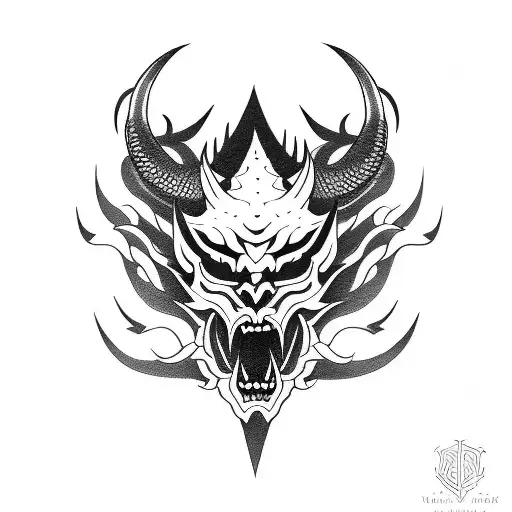 japanese devil dagger tattoo design idea