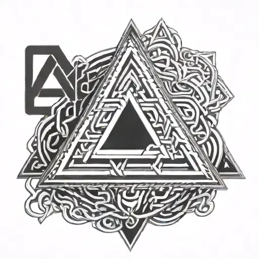 valknut pendant 3 triangles tattoo design idea
