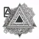 valknut pendant 3 triangles tattoo design idea