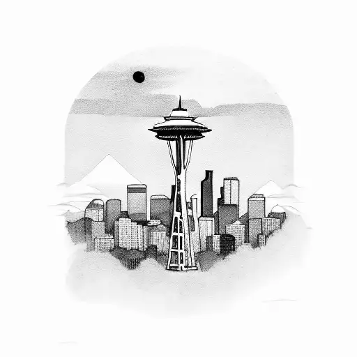 seattle sky line ethiopian sky line tattoo design idea