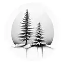 Evergreen tree and ethiopian tree tattoo design idea
