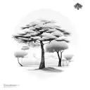 Evergreen tree and ethiopian tree tattoo design idea