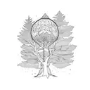 montagne arbre de vie amour tattoo design idea