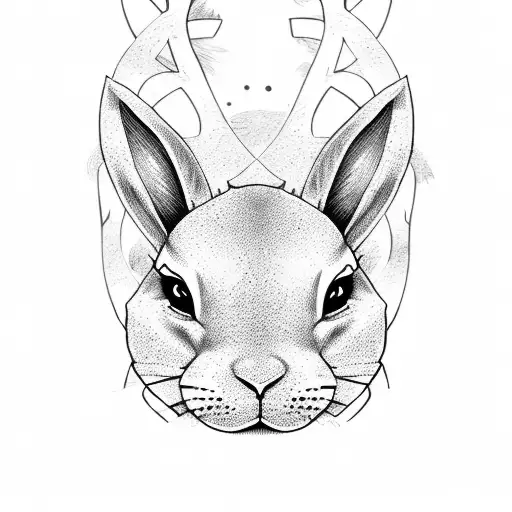 jason mask with bunny ears tattoo design idea