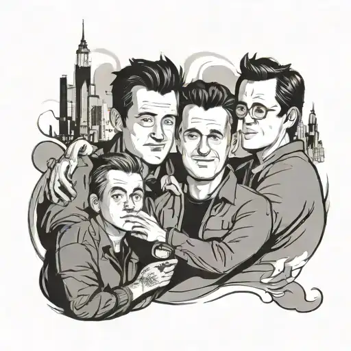 the concept should merge personalities of chandler bing, matthew perry and perserverance tattoo design idea