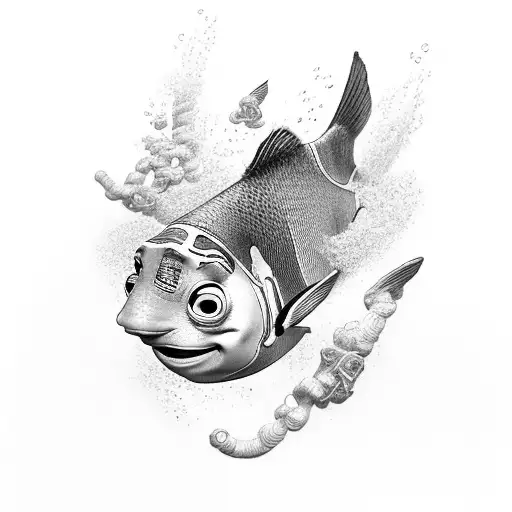 quote "constant repetition carries conviction" with dory and nemo tattoo design idea