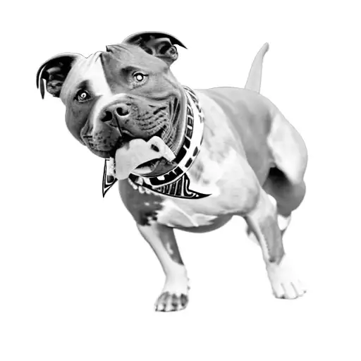 a pit bull terrier tattoo design idea