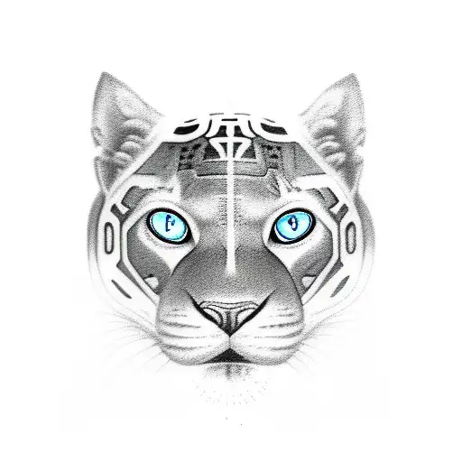 three eyed panther tattoo design idea