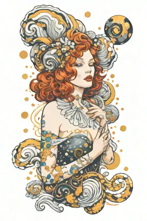Oyster Jazz Space Klimt Redhead tattoo design idea