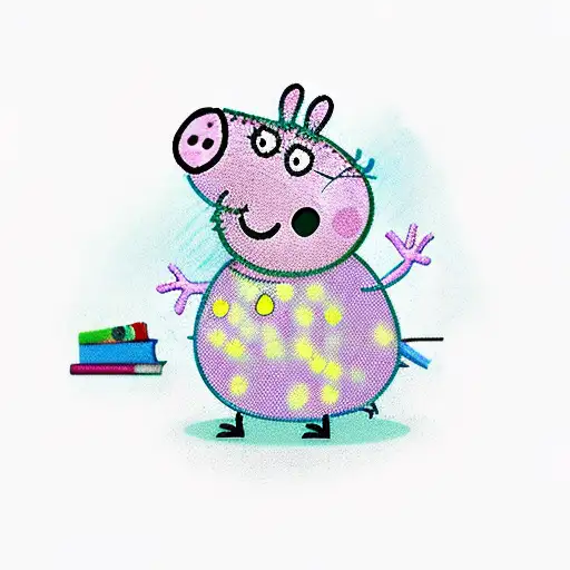Peppa pig committing suicide  tattoo design idea