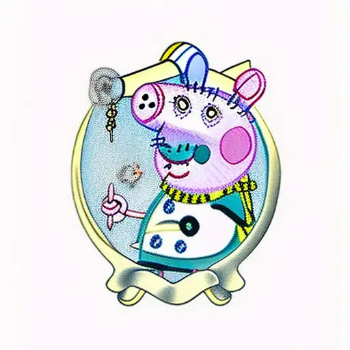 Peppa pig with a gun tattoo design idea