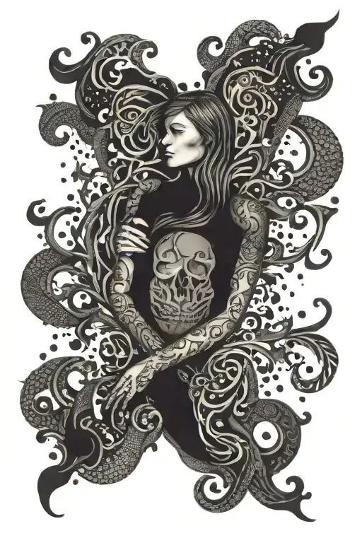 depression loneliness hatred  tattoo design idea