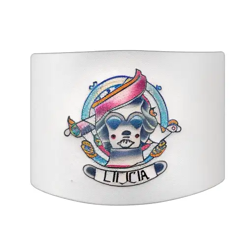 tatoo bracelet with names of my sons Leticia and Gabriela tattoo design idea