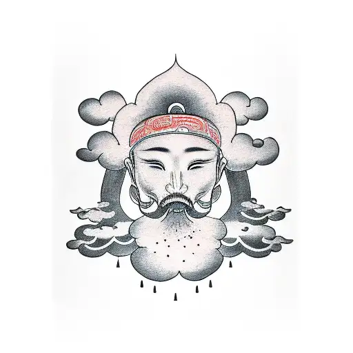 the name Brooklyn with clouds and bridges tattoo design idea