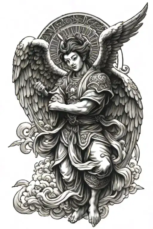 St. Michael Angel holding tattoo design idea