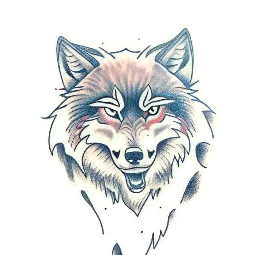 Wolf tattoo design idea