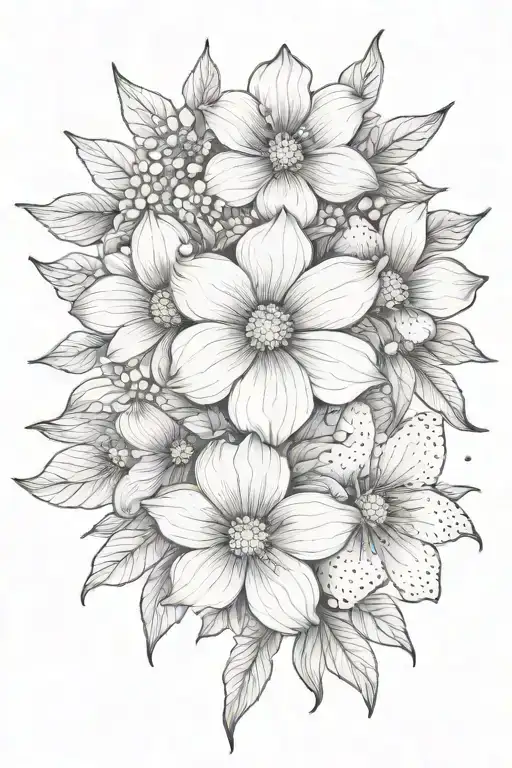 flower March April July november birth flower growing tattoo design idea