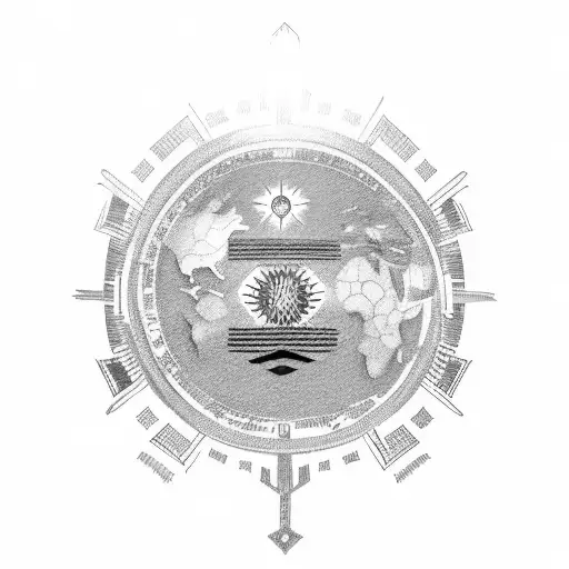 Nepal flag with latitude and longitude coordinates (N 28° 14.1536' E 83° 59.851' ) tattoo design idea