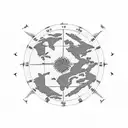 Nepal flag with latitude and longitude coordinates (N 28° 14.1536' E 83° 59.851' ) tattoo design idea