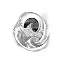 Ocean Wave with number 8 tattoo design idea