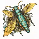 Cool firefly with the number 13 on it  tattoo design idea