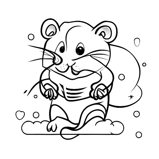 hamster with lighting shape tattoo design idea