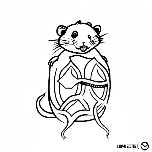 hamster under lighting shape tattoo design idea