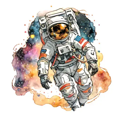 astronaut tattoo design idea