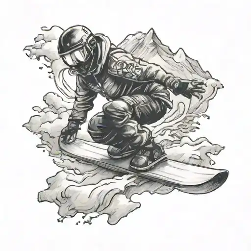  snowboarder  tattoo design idea