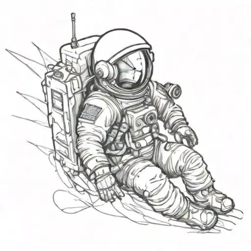 astronaut tattoo design idea