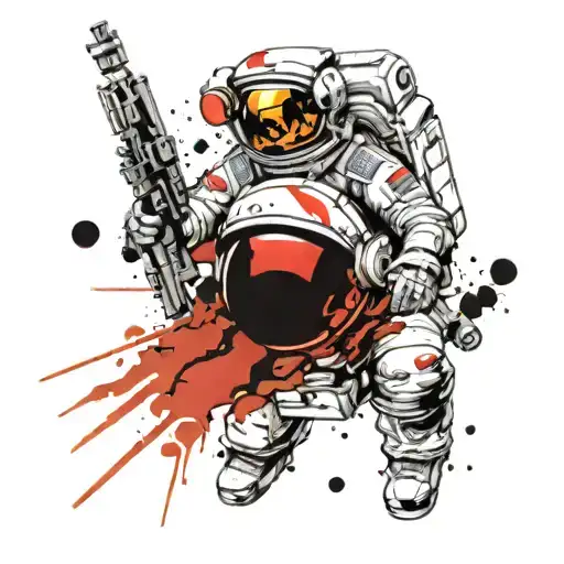 jupiter astronaut tattoo design idea