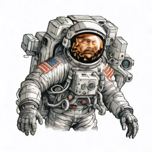 jupiter astronaut tattoo design idea