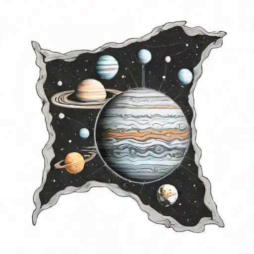 solar system tattoo design idea