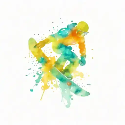 scary snowboarder  tattoo design idea