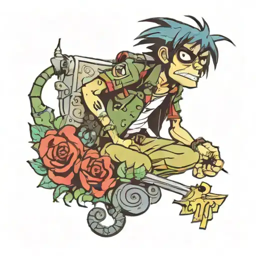 gorillaz tattoo design idea