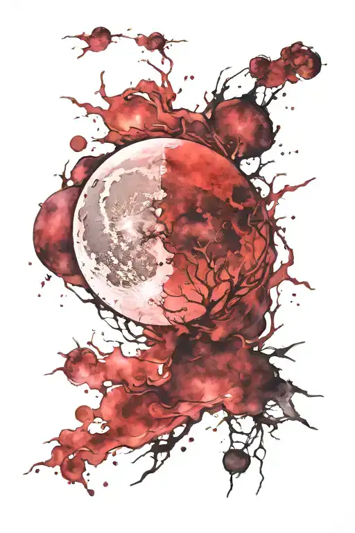 blood moon tattoo design idea