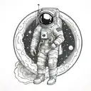 Moon astronaut tattoo design idea
