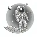 Moon astronaut tattoo design idea