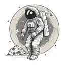 Moon astronaut tattoo design idea